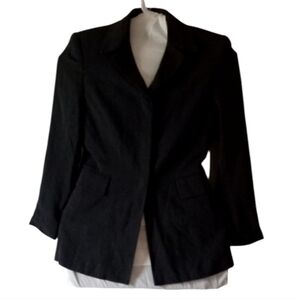 ∆-Halston Charcoal Gray Blazer with Back Bracelet -1980's Vintage-Size:8